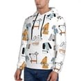 thumbnail image 2 of KLL Puppy Print Mens Hoodie Long Sleeve Casual Pullover Hooded Sweatshirt Fashion Drawstring Hoodies with Pocket-XX-Large, 2 of 6