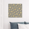 thumbnail image 2 of Wynwood Studio 'Gold Stars Pattern' Astronomy and Space Wall Art Canvas Print - Gold, Gray, 20" x 20", 2 of 2