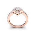 thumbnail image 3 of Natural 0.5ct Round Cut Diamond Prong Women's Fancy Cluster Engagement Ring Bridal Solid 14K Gold GH SI2, 3 of 3