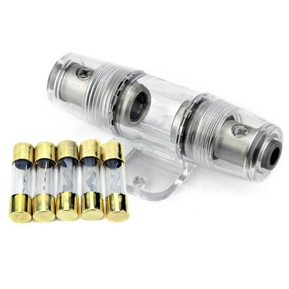 High Quality In-line 4 or 8 Gauge AGU Fuse Holder   5 Pack 50 AMP AGU Fuses