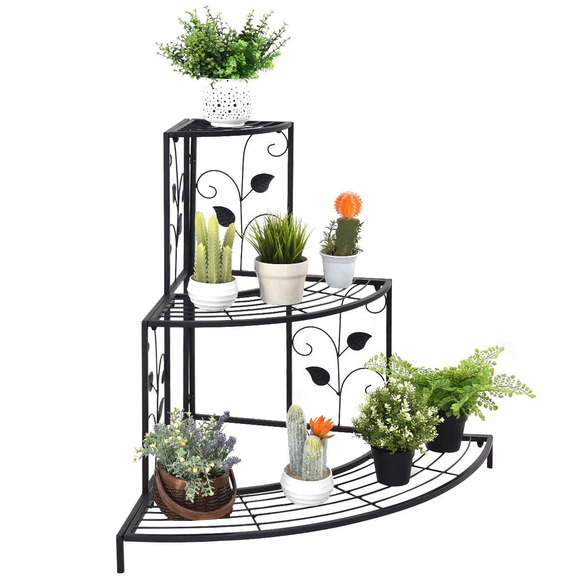 Costway 3 Tier Fl Corner Plant Stand Metal Flower Pot Rack Stair Costway 3 Tier Fl Corner Plant Stand Metal Flower Pot Rack Stair Display Ladder