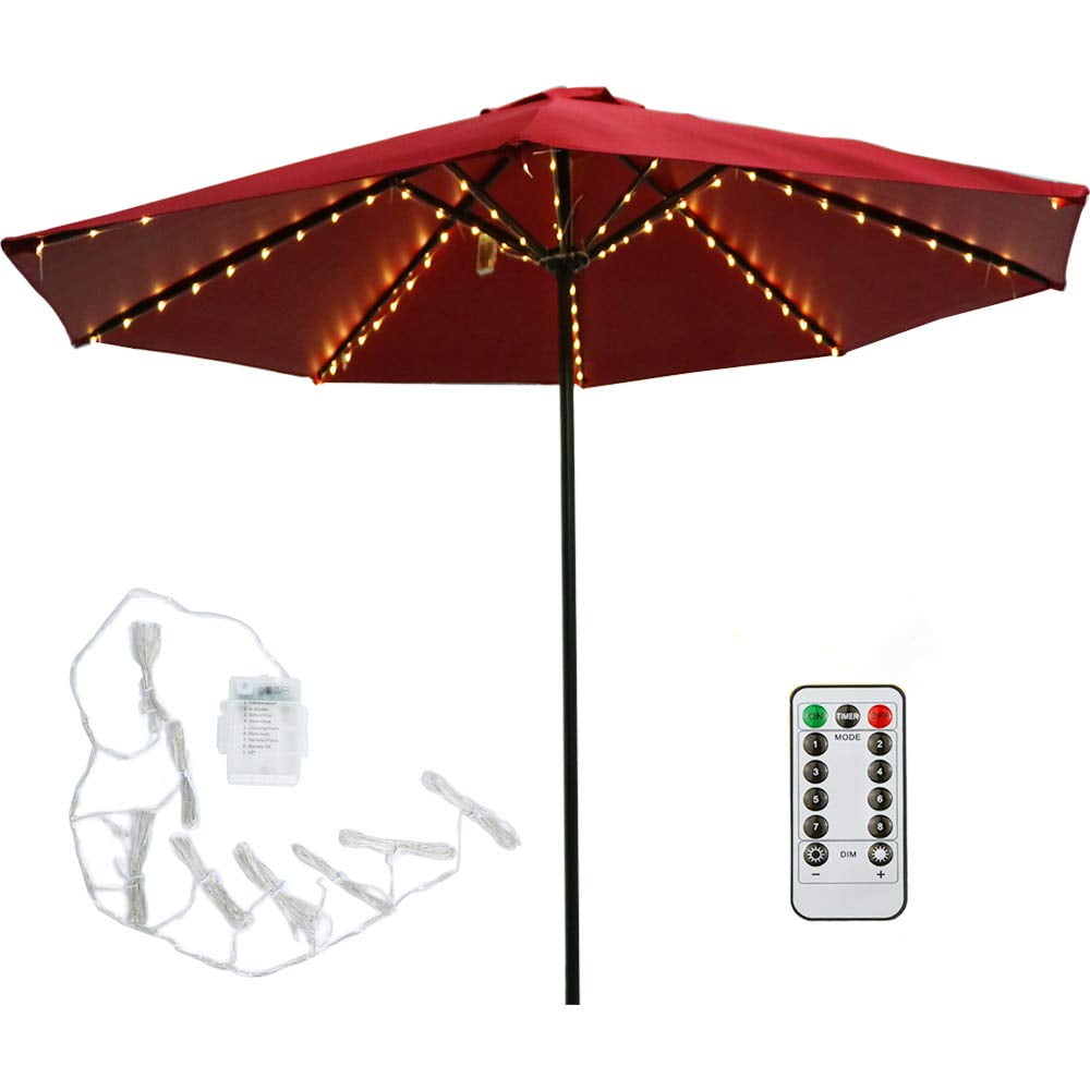 Patio LED Umbrella String Lights,104 LEDs 8 Lighting Mode with Remote