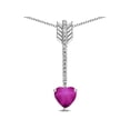 thumbnail image 2 of Star K� 6mm Created Star Ruby Heart Arrow Bar Pendant Necklace, 2 of 9
