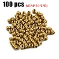 thumbnail image 1 of 100PCS Threaded Insert Self-clinching Nut Brass Internal Thread Knurled M3, 1 of 11