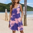 thumbnail image 4 of RYDCOT Summer Dresses for Women 2024 Trendy Tie Dye Print Cover Up V-Neck Sleeveless Sundresses with Pockets Beach Vacation Dresses, 4 of 7