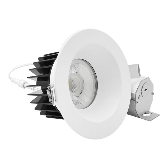 LUXRITE 5 In. LED Regressed Light with Round White Trim, 22W, 1800LM, 5CCT, 38 Beam, Dimmable, Twist-N-Lock, CRI90 ETL