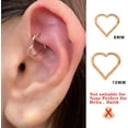 thumbnail image 5 of 2 Pcs Heart Daith Piercing Jewelry, Hypoallergenic Clicker Hoop, 16G Rook Cartilage Helix Earrings, 5 of 6