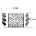 thumbnail image 4 of Anillo Color Plata Para Hombres de Acero Inoxidable Diamantes Corte Princesa, 4 of 4