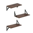 thumbnail image 5 of Huisenitre Eco Modern Collection 7.48 in x 7.48 in 3-Tier Farmhouse Floating Shelves, Walnut Brown, 3 Count, 5 of 7