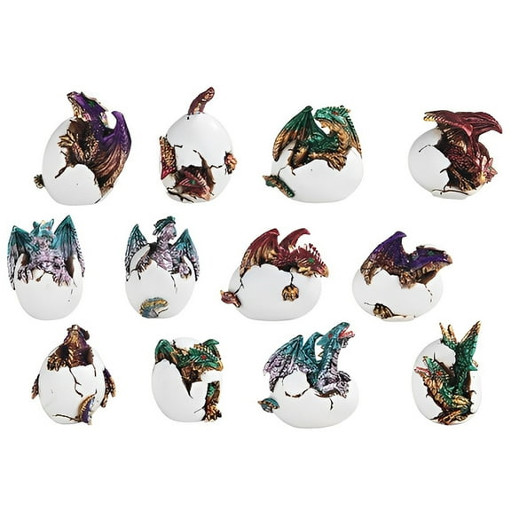 FC Design 12-PC Colorful Dragon Baby in Egg 5"H Figurine Set Statue Sculpture Ornament Decoration Home/Room Decor and Unique Gift Ideas for Housewarming, Holidays and Birthdays