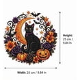 thumbnail image 2 of Halloween Black Cat Diamond Art Hanging Ornament Kit, DIY Acrylic Diamond Art Painting Wreath Kits Special Shaped Rhinestone Diamond Art Window Pendants Home Garden Wall Hanging Kits Hanging Ornament, 2 of 8