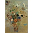 thumbnail image 2 of Redon, Odilion 23x32 White Modern Wood Framed Museum Art Print Titled - Bouquet of Flowers with Butterflies, 2 of 4