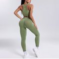 thumbnail image 5 of GJSYRH Workout Sets for Women Two Piece Outfits Seamless High Waist Leggings Yoga Crop Tops Athletic Sports Gym Sets, 5 of 8