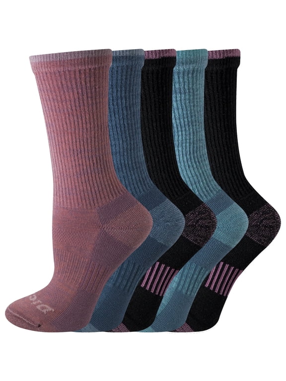 Genuine Dickies Women's Dri-Tech Free Run Crew Socks, 5-Pack