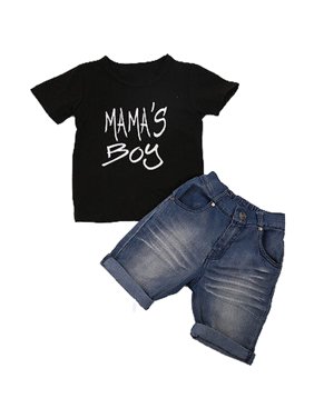 Black Opperiaya Big Boys 8 20 Clothing Walmart Com - roblox game print t shirt tops denim shorts fashion new teenagers kids outfits girl clothing set jeans 2pcs children clothes