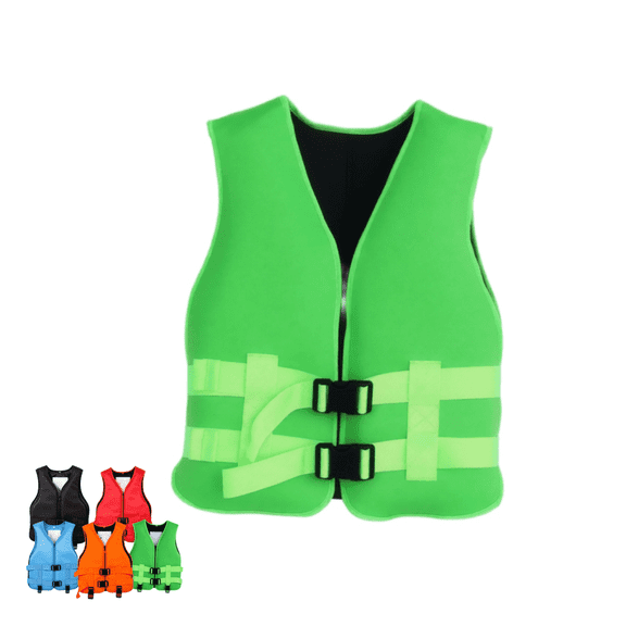 1Pc Water Sports Life Vest High Buoyancy Safety Flotation Adjustable Safety Vest for Surfing Fishing Rafting Activities, Green XXL