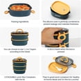 thumbnail image 4 of Hands DIY Lunch Box 2000ML 3-Tier Stackable Bento Case Sealed Leak-proof Meal Box Microwave Safe Portable Students Workers Food Container for Home Office School Camping, 4 of 9