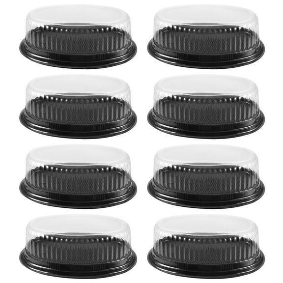 10pcs Cake Packing Boxes Portable Transparent Plastic Cake Dessert Boxes