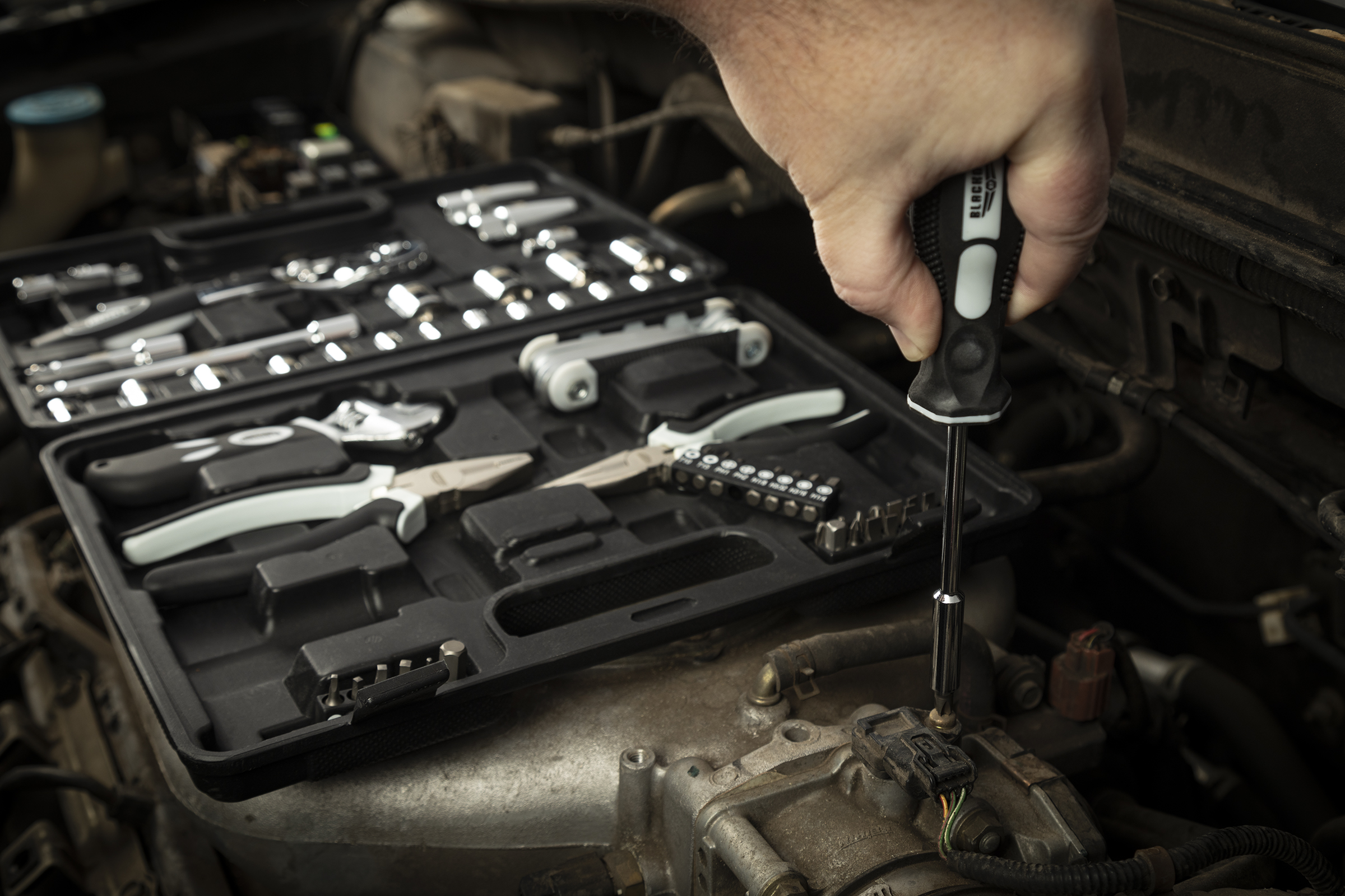 Blackout XP Home Tool Kit / Mechanics Tool Set, 66-Piece, Adjustable Wrench, Multi-Bit Screwdriver, Needle Nose Pliers, Sockets, Ratchet, Allen Wrenches, Spark Plug Sockets, Wrench Extensions and More