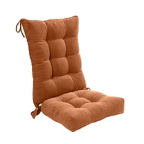 Millsilo 38" x 17" x 3" Indoor Tufted Rocking Chair Cushion & Seat Pad with Non-Slip Base & Secure Ties — Orange
