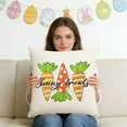 thumbnail image 5 of PONPRNGY Easter Throw Pillow Covers 17x17 1Pc Soft Spring Easter Pillow Covers Easter Bunny Egg Flower Carrot Cushion Covers Pillow Cases for Home Outdoor Sofa Couch Decoration, 5 of 6