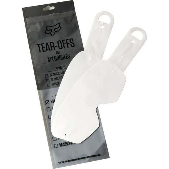 Fox Racing 25366-012-OS 20pk Clear Tearoff Standard Lens Protectors for
