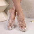thumbnail image 3 of Clear Jelly Shoes for Women Slip on Jelly Mesh Slides Comfortable Closed Toe Flats Sandals Summer Beach Slippers., 3 of 8