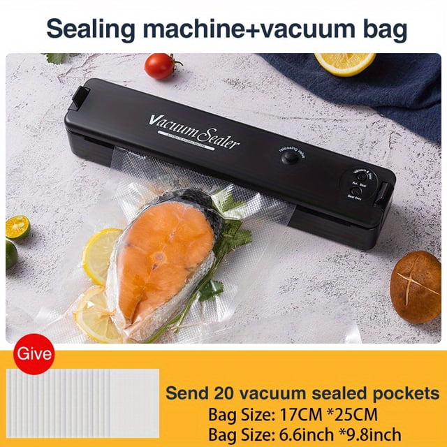 100pcs Vacuum Sealer Machine Food Vacuum Sealer For Food Saver - Automatic Air Sealing System For Food Storage Dry And Moist Food Modes Compact Design With 20Pcs Seal Bags Starter Kit