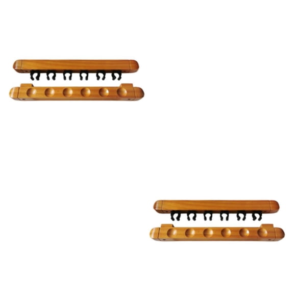 Soidarity Estante para taco de billar de dura montado en la pared Cue ahorro de espacio 6 Clips soporte deportivo decorativo accesorios Log color color de registro 2Conjunto