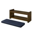 thumbnail image 5 of GZXS Compact Bedroom Bench for End of Bed, Modern Storage Bench Ottoman with Removeable Seating Cushion, 2 Tier Shoe Storage Organizer for Hallway, Living Room (Navy Blue), 5 of 7