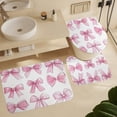 thumbnail image 6 of 4Pcs Shower Curtain Sets with Rugs with Rugs Toilet Lid Cover And Bath Mat Cute Pink Bows Waterproof Fabric Bath Curtains Bow Decorative for Bathtub Decor, 6 of 8