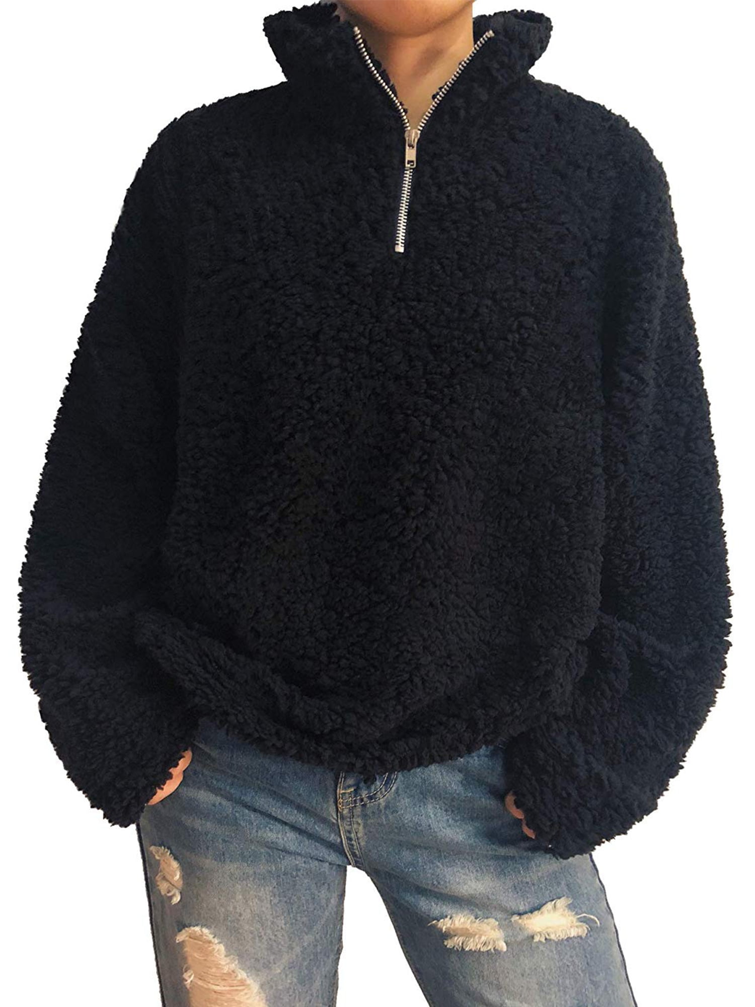 half hoodie sweater