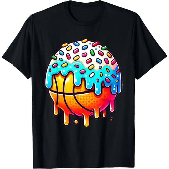 Hot Trending Ice Cream Basketball Drip Boys Girls Kids Basketball Stuff T-Shirt Vintage Tee -Birthday Gifts