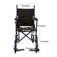 thumbnail image 4 of McKesson Transport Chair, Lightweight - Aluminum - Blue, 300 lbs Capacity, 1 Ct, 4 of 7