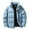 Blue, variant on qolati Men's Puffer Jacket Thickened Winter Coat Warm Stand Collar Solid Color Zip Up Jacket Ski Bubble Coat with Pockets