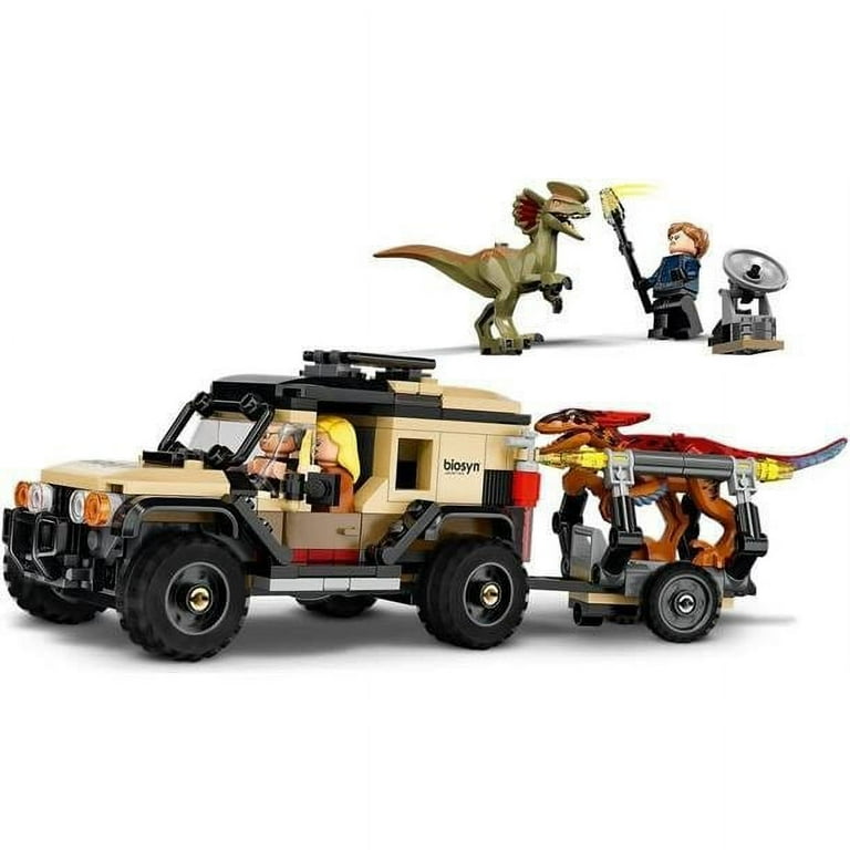 LEGO 76951 Jurassic World Le Transport du Pyroraptor et du Dilophosaurus,  Dinosaures avec Buggy Tout-Terrain, des 7 Ans - Zoma