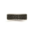thumbnail image 3 of Black Plated Stainless Steel Textured Wedding Band Ring, 3 of 5