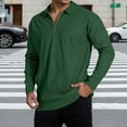 thumbnail image 2 of Krdevn Mens Shirts - Men's Long Sleeve Striped Shirt with Zippered Collar for Casual Everyday Wear,Mens Fall Shirts,Color:GN2,Size:L, 2 of 4