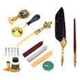 thumbnail image 3 of Feather Pen Set Painted Stamp Student Dip Pen Set European Style British Retro Dipping Feather Pen SetSapphire, 3 of 8