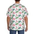 thumbnail image 3 of Gukieu Lotus Flower Print Men's Short-sleeved Shirts, Button-down Pocket Shirts, T-shirts, Beach Vacation Travel Summer Clothing-XX-Large, 3 of 5
