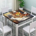 thumbnail image 2 of Card Tables Folding Square, Saffron Spice Bazaar Pattern Printed on Fade Resistant Elastic Outdoor Table Cover, Great for Patio Furniture Outdoor Entertaining, Fit for 36" x 36" Square Tables, 2 of 4