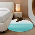 thumbnail image 3 of Aqua White Ombre Large Area Rugs for Bedroom Living Room, Soft Non Slip Carpet Bedside Rug, Chic Modern Funny Abstract Striped Art Round Floor Cover Kitchen Accent Rug 3' for Dining Room/Office, 3 of 9