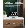 thumbnail image 3 of Digital Alarm Clocks for Bedrooms: Large Bold Number 5 Brightness Dimmer - Easy to Read Across The Room - 5 Alarm Sound 8 Night Light - Silver, 3 of 4