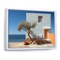 thumbnail image 2 of Designart "Charming South Of France Beach House I" Coastal Windows Floater Framed Wall Art Living Room, 2 of 5