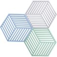 thumbnail image 1 of Salvamanteles de silicona de diseño plegable, apto para lavavajillas, resistente al calor, para encimeras de cocina, elegante patrón hexagonal antideslizante de color para un fácil almacenamiento (3, 1 of 5