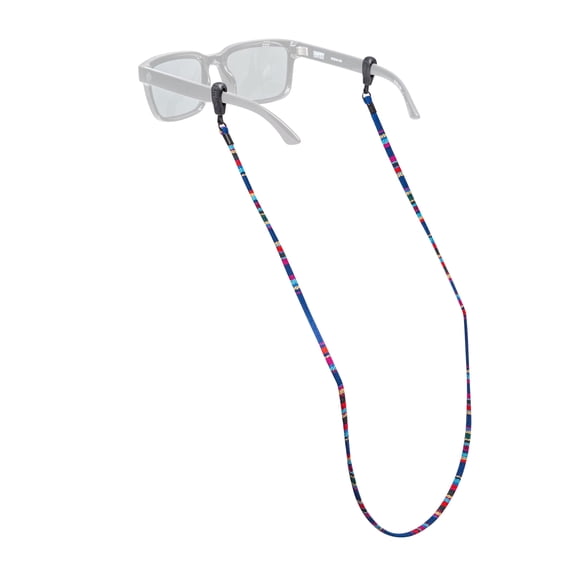 Chums Baja Printed Glasses Retainer - Woven Sunglasses Eyewear Holder Strap (Navy/Red Stripe)