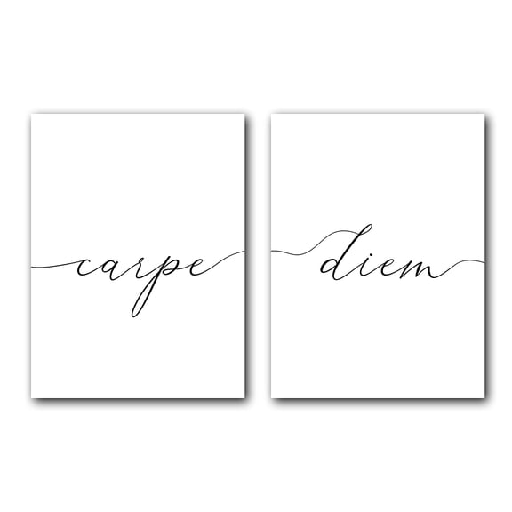 Carpe Diem, Set of 2 Posters, Minimalist Art, Typography Art, Bedroom Wall Decor