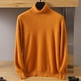 thumbnail image 3 of Men's Turtleneck 100% Mink Cashmere Sweater Men 2023 Autumn and Winter Large Size Loose Knitted Sweater Keep Warm Top Men Jumper, 3 of 5