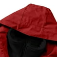 thumbnail image 5 of qolati Mens Rain Jacket Lightweight Windbreaker Hooded Raincoat Pockets Waterproof Zip Up Softshell Rain Coats for Hiking Fishing Activewear Red M, 5 of 10