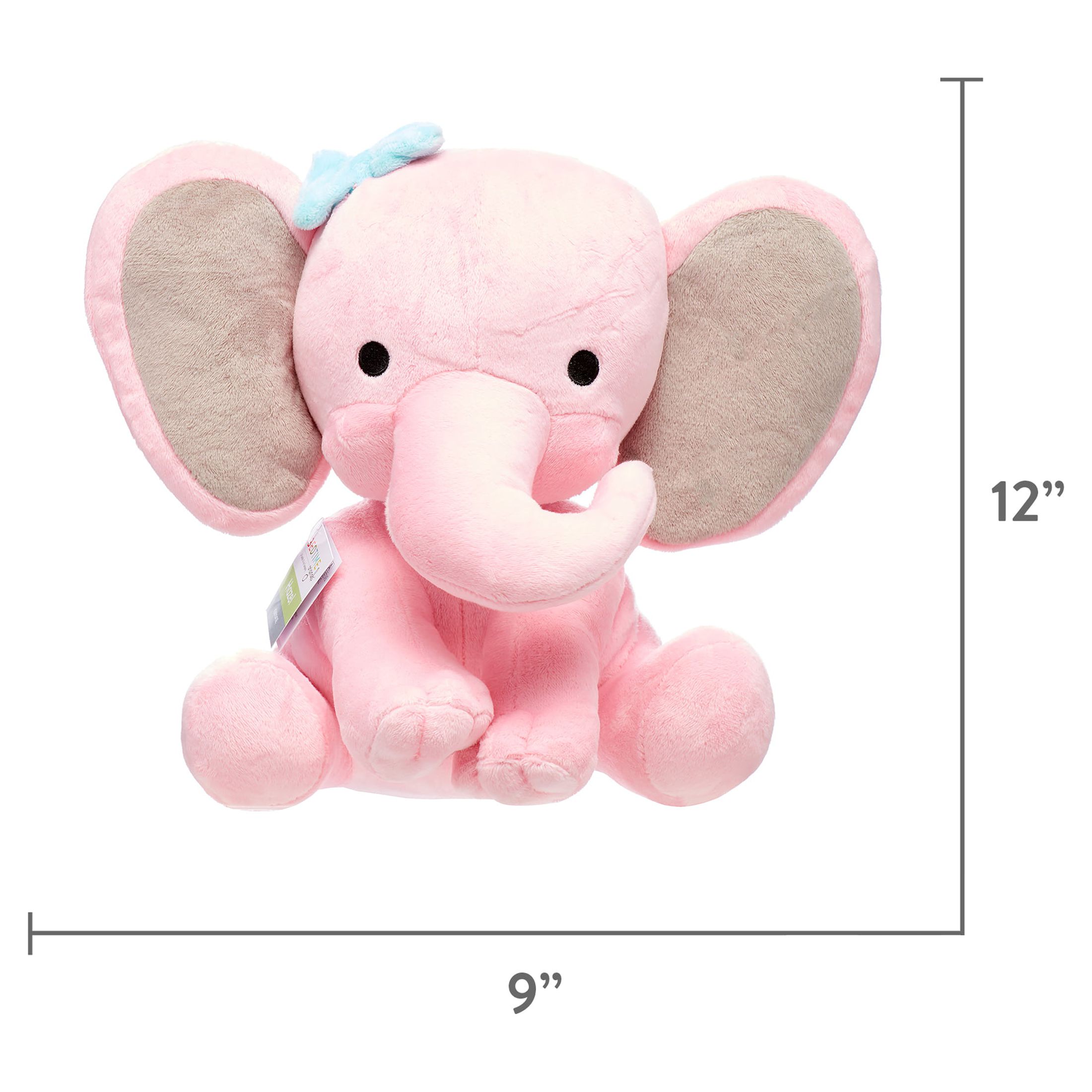 Bedtime Originals Twinkle Toes Pink Elephant Plush - 10” Hazel - image 4 of 7